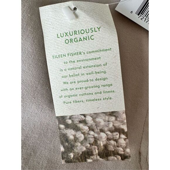 NWT Eileen Fisher Organic Cotton Muslin Straight Pants Jeans Size Large - Picture 3 of 11